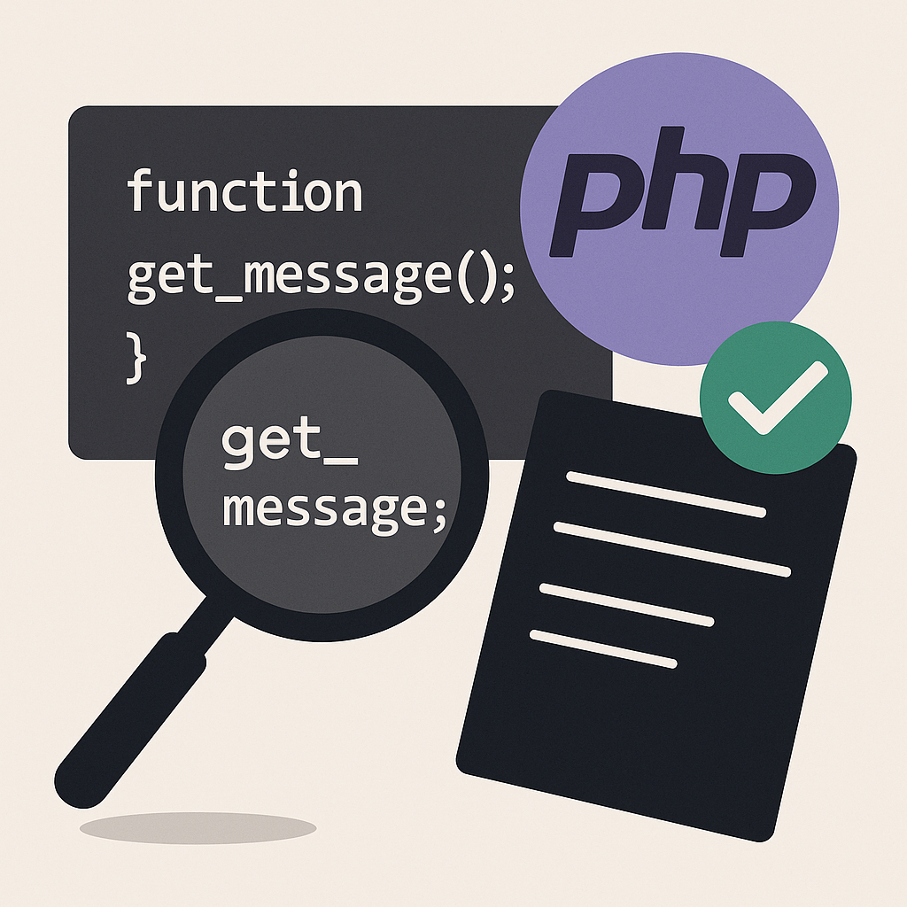 How to create a simple code checking process in PHP