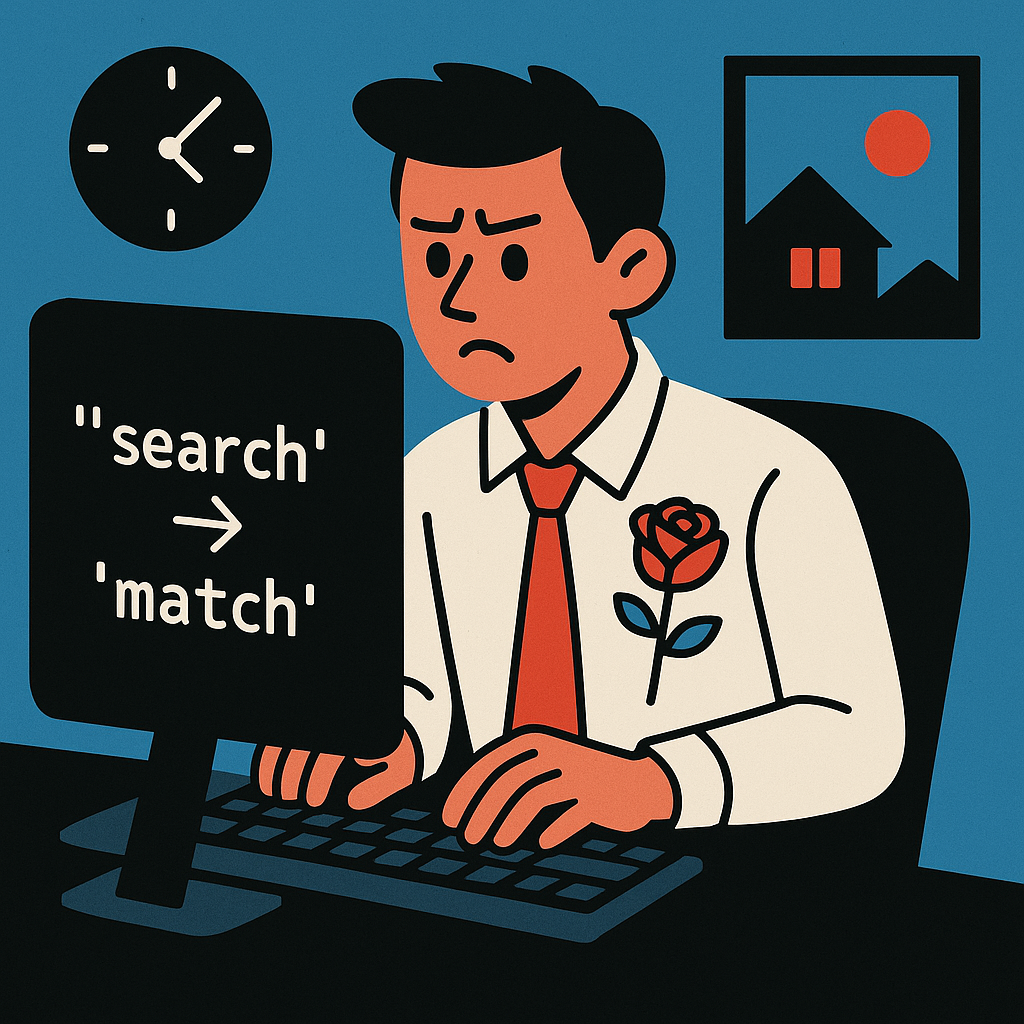 Process search string before sending to a match against