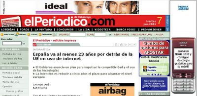 Segons el periodico falten 10 anys perque a Espanya es descubreixi la WWW